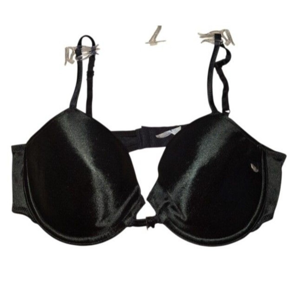 Lily Of France Satin Push-Up Bra - Black 38C